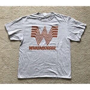 Whataburger T-Shirt Heather Gray Orange Size Large Logo